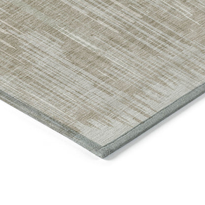 Tabselect Home Line 5' X 8' Beige And Ivory Striped Washable Indoor Outdoor Area Rug