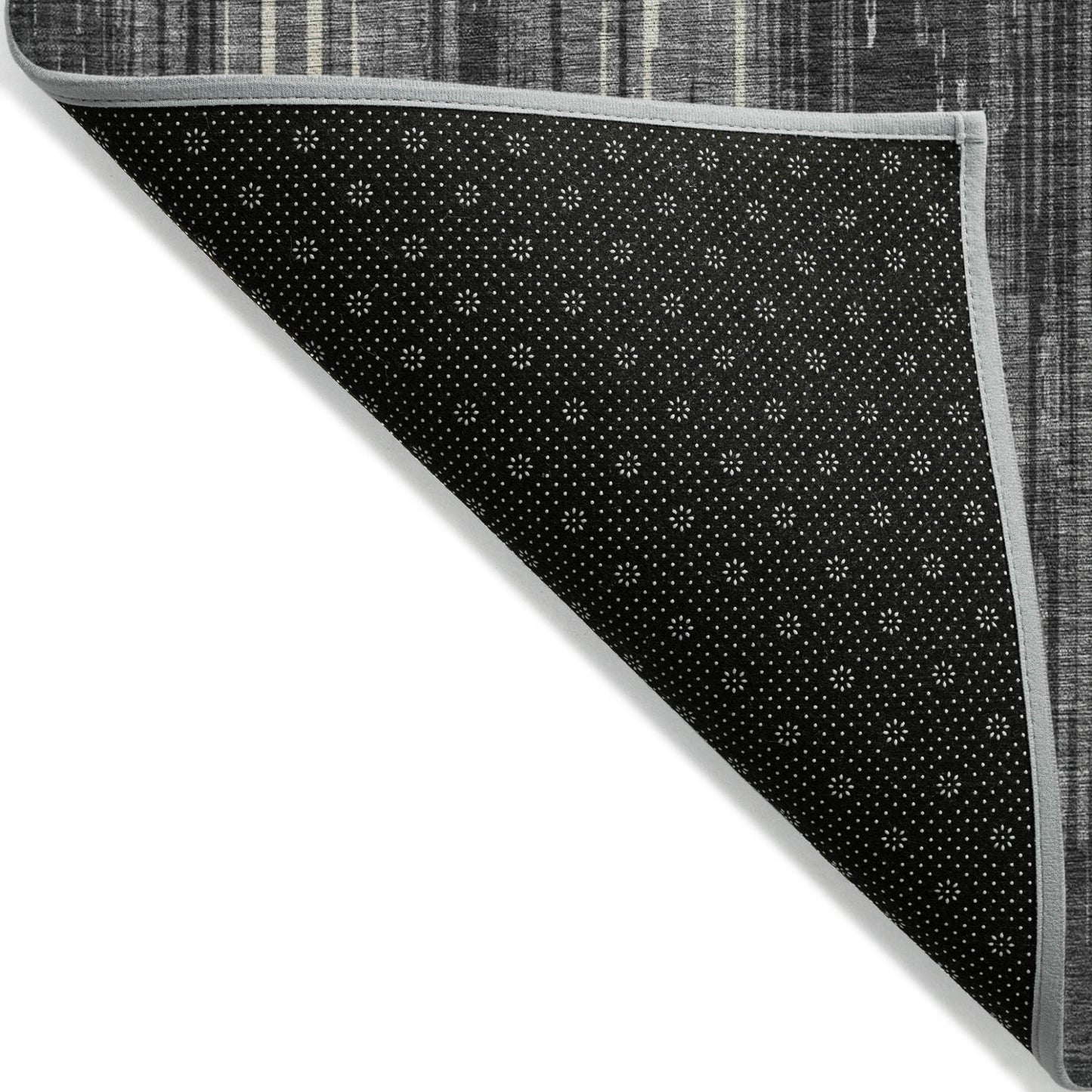 Tabselect Home Line 8' X 10' Charcoal Gray And Ivory Striped Washable Indoor Outdoor Area Rug