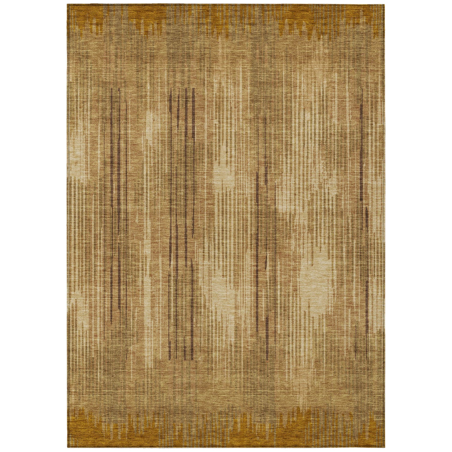 Tabselect Home Line 5' X 8' Copper And Brown Striped Washable Indoor Outdoor Area Rug