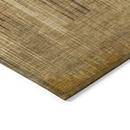 Tabselect Home Line 5' X 8' Copper And Brown Striped Washable Indoor Outdoor Area Rug