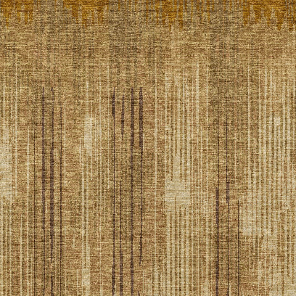 Tabselect Home Line 5' X 8' Copper And Brown Striped Washable Indoor Outdoor Area Rug