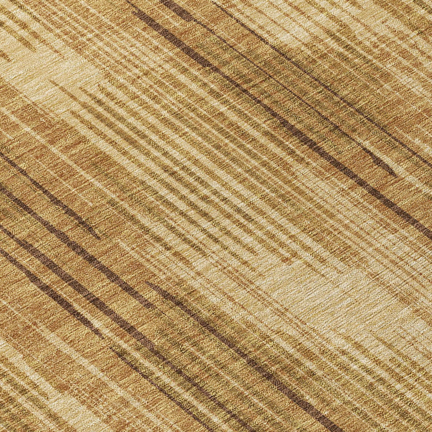 Tabselect Home Line 8' Copper And Brown Round Striped Washable Indoor Outdoor Area Rug