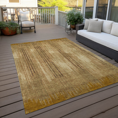 Tabselect Home Line 8' X 10' Copper And Brown Striped Washable Indoor Outdoor Area Rug
