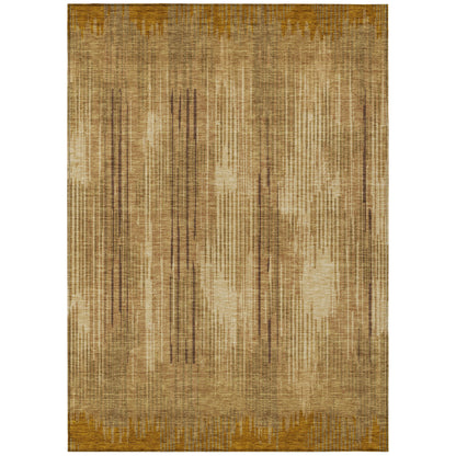Tabselect Home Line 8' X 10' Copper And Brown Striped Washable Indoor Outdoor Area Rug