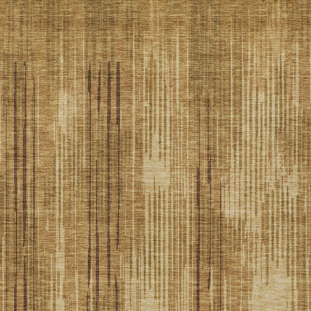 Tabselect Home Line 8' X 10' Copper And Brown Striped Washable Indoor Outdoor Area Rug