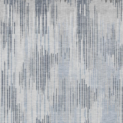 Tabselect Home Line 8' X 10' Gray And Ivory Striped Washable Indoor Outdoor Area Rug