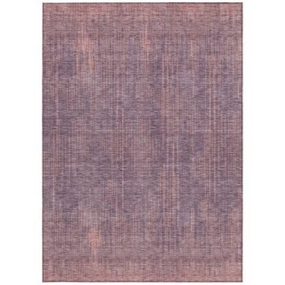 Tabselect Home Line 5' X 8' Mauve And Dark Purple Striped Washable Indoor Outdoor Area Rug