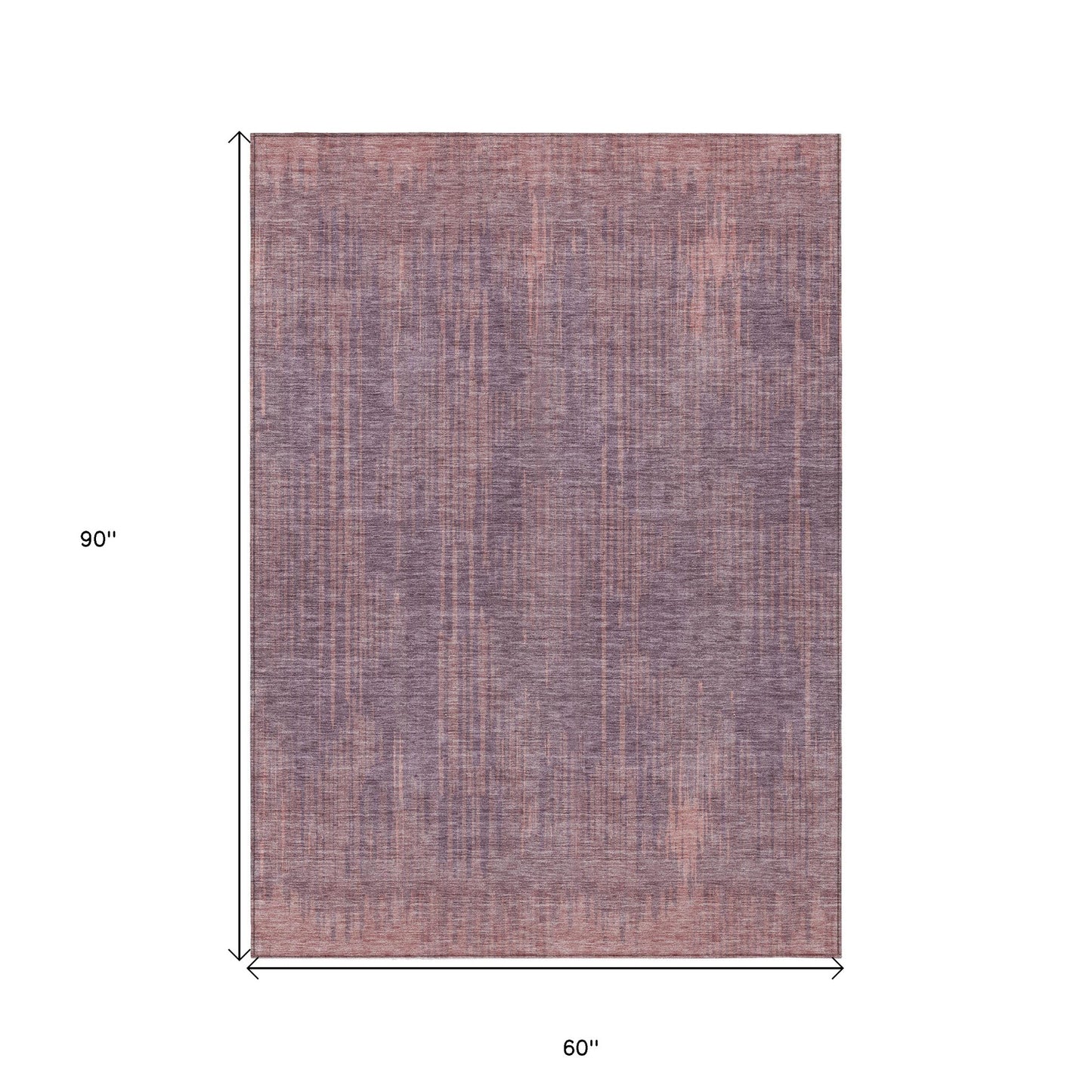 Tabselect Home Line 5' X 8' Mauve And Dark Purple Striped Washable Indoor Outdoor Area Rug