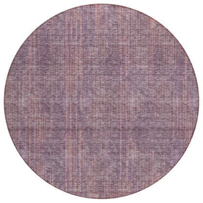Tabselect Home Line 8' Mauve And Dark Purple Round Striped Washable Indoor Outdoor Area Rug