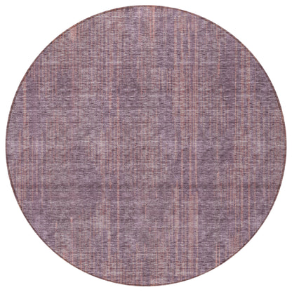 Tabselect Home Line 8' Mauve And Dark Purple Round Striped Washable Indoor Outdoor Area Rug