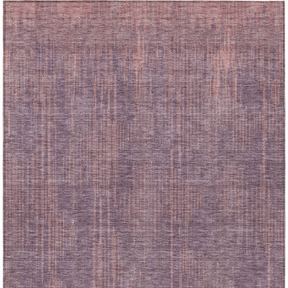 Tabselect Home Line 8' X 10' Mauve And Dark Purple Striped Washable Indoor Outdoor Area Rug
