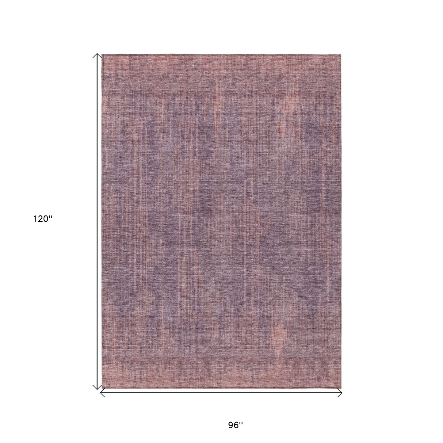 Tabselect Home Line 8' X 10' Mauve And Dark Purple Striped Washable Indoor Outdoor Area Rug