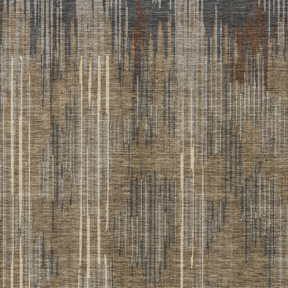 Tabselect Home Line 5' X 8' Taupe Gray And Ivory Striped Washable Indoor Outdoor Area Rug