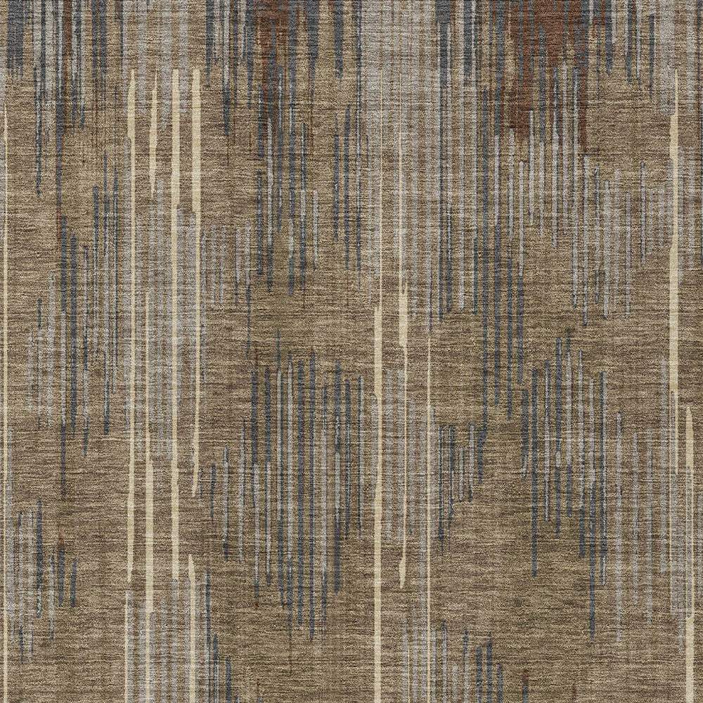 Tabselect Home Line 8' X 10' Taupe Gray And Ivory Striped Washable Indoor Outdoor Area Rug