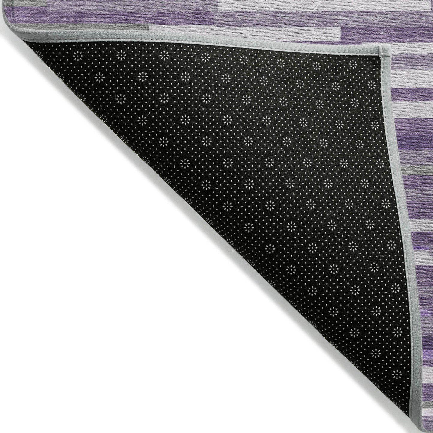 Tabselect Home Line 8' X 10' Purple And Gray Striped Washable Indoor Outdoor Area Rug