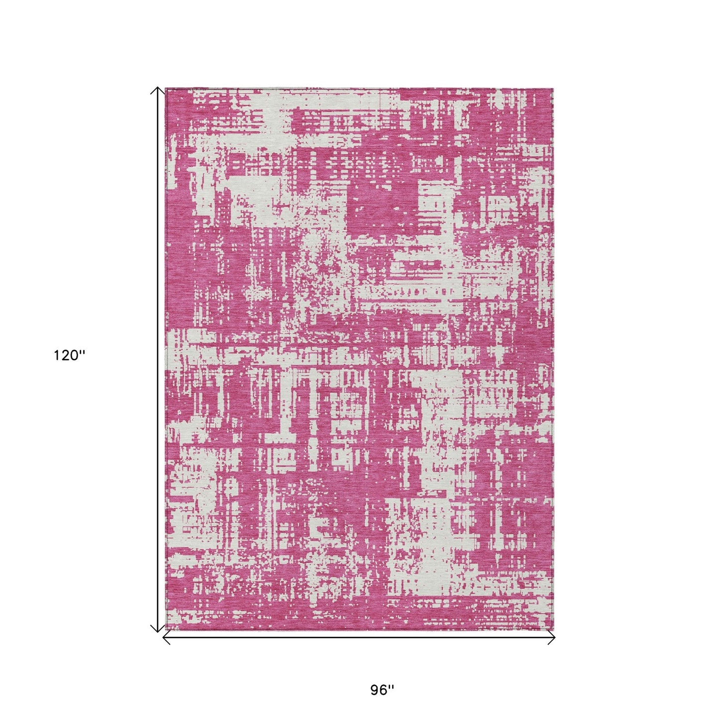 Tabselect Home Line 8' X 10' Blush And Ivory Abstract Washable Indoor Outdoor Area Rug