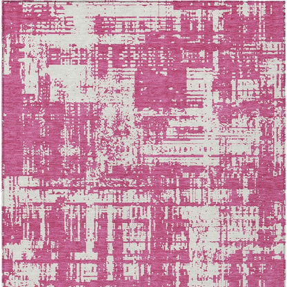 Tabselect Home Line 8' X 10' Blush And Ivory Abstract Washable Indoor Outdoor Area Rug