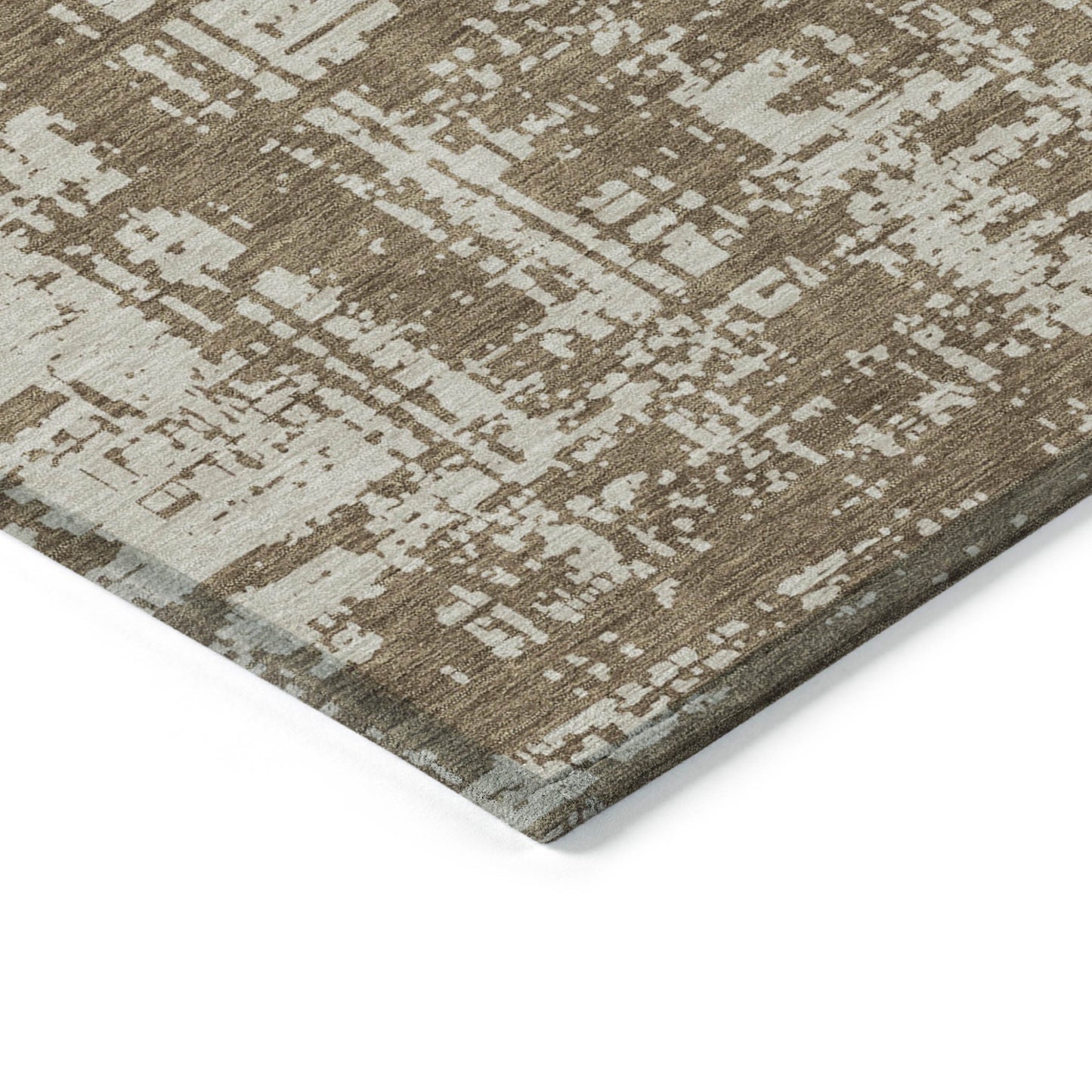 Tabselect Home Line 5' X 8' Brown And Beige Abstract Washable Indoor Outdoor Area Rug