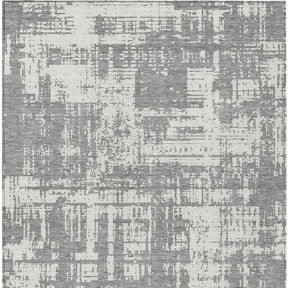 Tabselect Home Line 8' X 10' Gray And Ivory Abstract Washable Indoor Outdoor Area Rug
