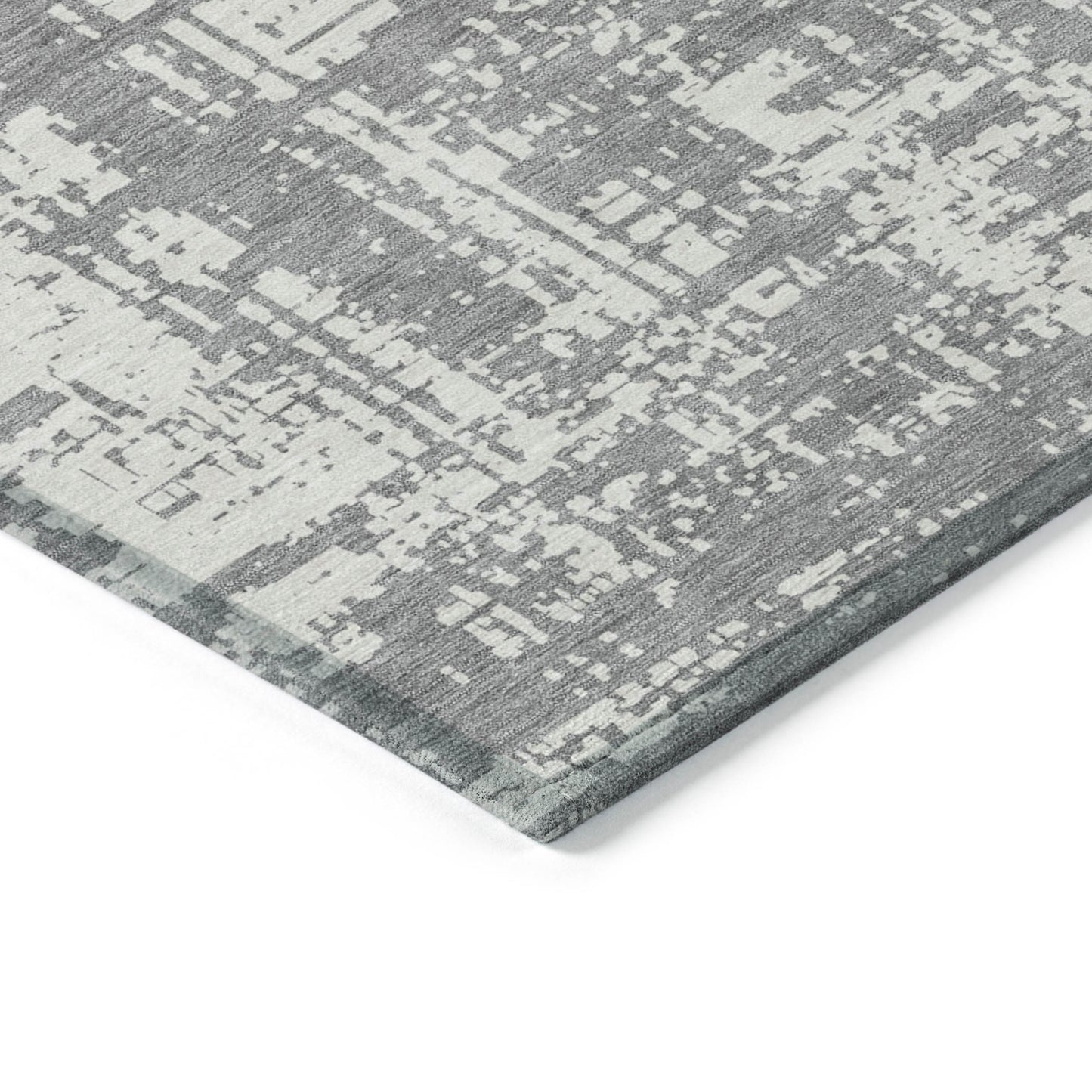Tabselect Home Line 8' X 10' Gray And Ivory Abstract Washable Indoor Outdoor Area Rug