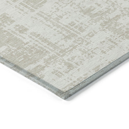 Tabselect Home Line 5' X 8' Ivory And Beige Abstract Washable Indoor Outdoor Area Rug