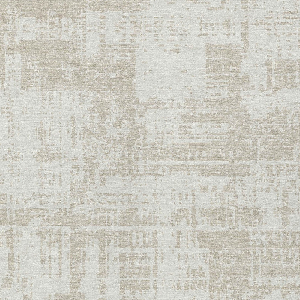 Tabselect Home Line 8' X 10' Ivory And Beige Abstract Washable Indoor Outdoor Area Rug