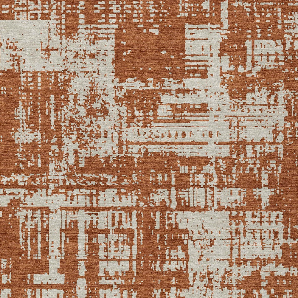 Tabselect Home Line 8' X 10' Brown And Ivory Abstract Washable Indoor Outdoor Area Rug