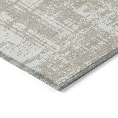 Tabselect Home Line 5' X 8' Taupe And Ivory Abstract Washable Indoor Outdoor Area Rug