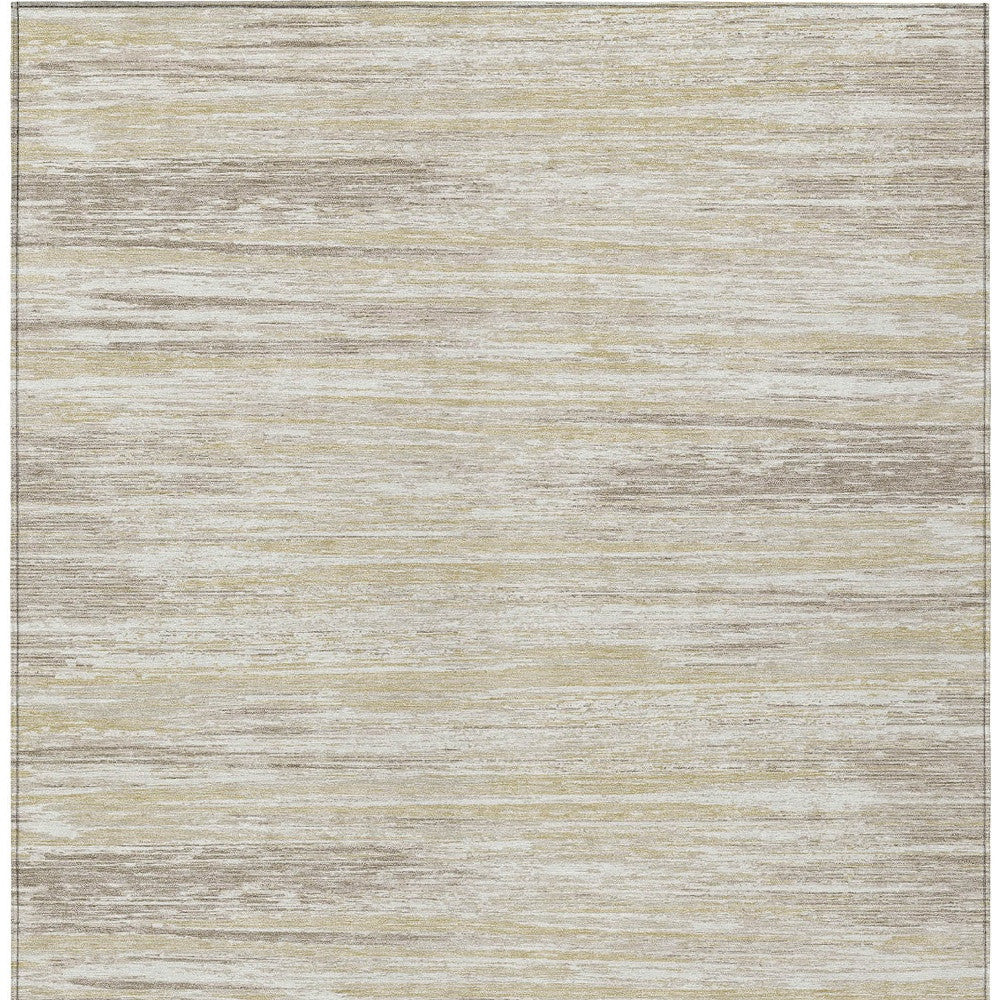 Tabselect Home Line 8' X 10' Beige Brown And Ivory Striped Washable Indoor Outdoor Area Rug