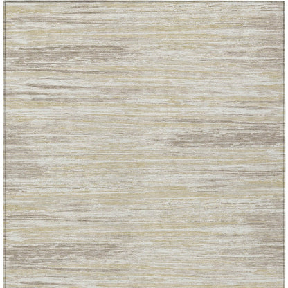 Tabselect Home Line 8' X 10' Beige Brown And Ivory Striped Washable Indoor Outdoor Area Rug