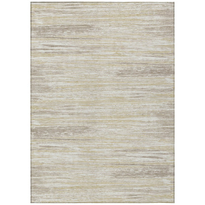 Tabselect Home Line 8' X 10' Beige Brown And Ivory Striped Washable Indoor Outdoor Area Rug