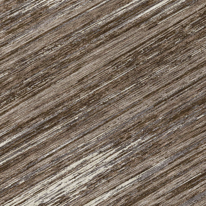 Tabselect Home Line 8' Brown And Ivory Round Striped Washable Indoor Outdoor Area Rug