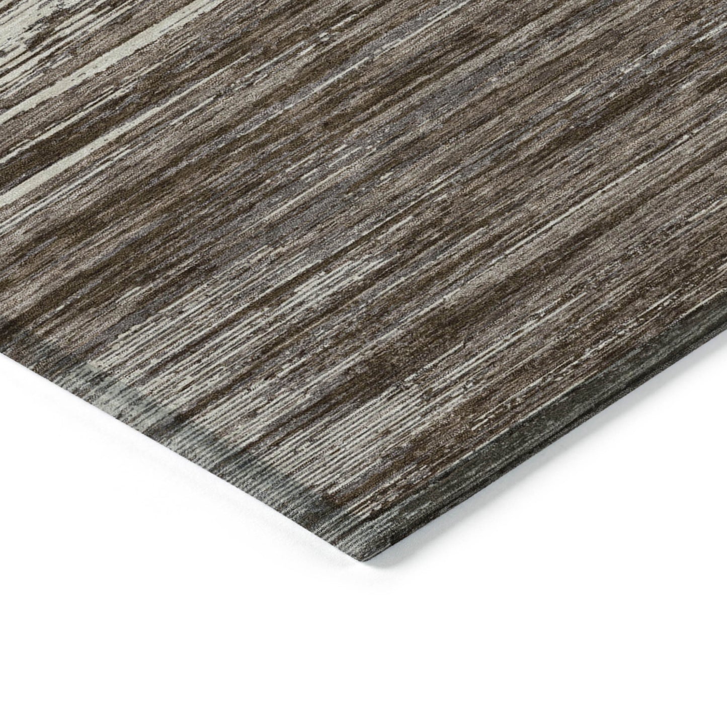 Tabselect Home Line 8' X 10' Brown And Ivory Striped Washable Indoor Outdoor Area Rug