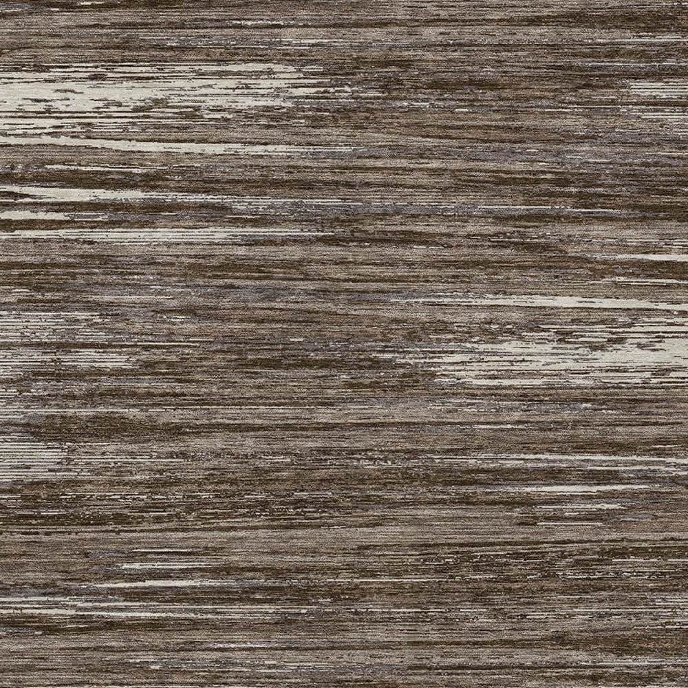 Tabselect Home Line 8' X 10' Brown And Ivory Striped Washable Indoor Outdoor Area Rug