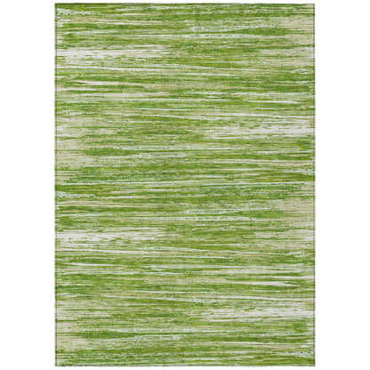 Tabselect Home Line 8' X 10' Green And Ivory Striped Washable Indoor Outdoor Area Rug