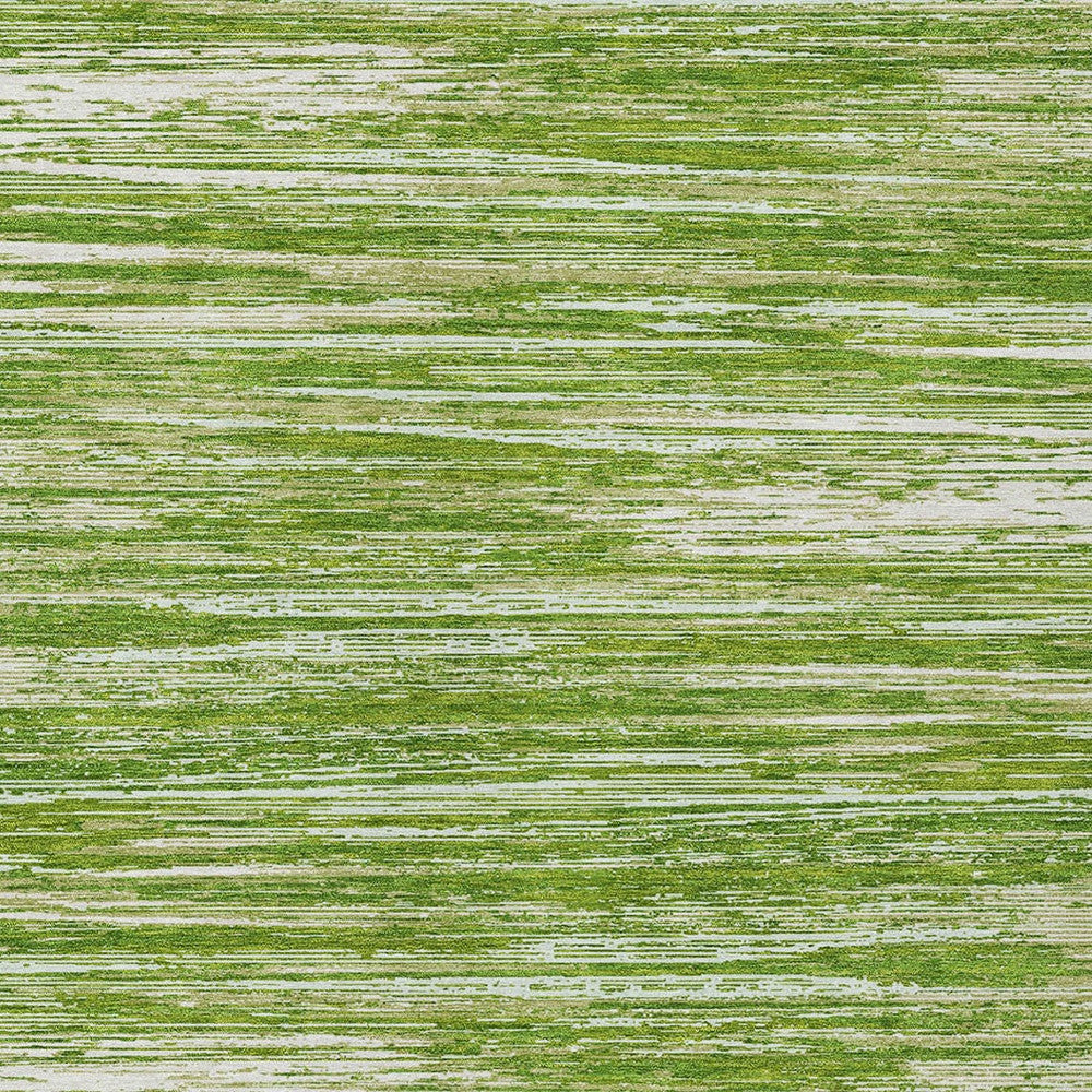 Tabselect Home Line 8' X 10' Green And Ivory Striped Washable Indoor Outdoor Area Rug