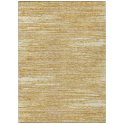 Tabselect Home Line 5' X 8' Gold Gray And Ivory Striped Washable Indoor Outdoor Area Rug