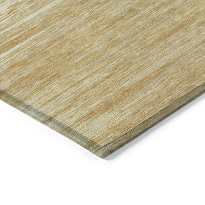 Tabselect Home Line 5' X 8' Gold Gray And Ivory Striped Washable Indoor Outdoor Area Rug