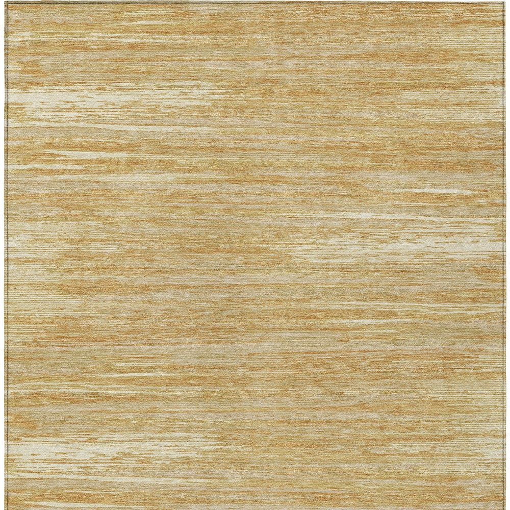 Tabselect Home Line 8' X 10' Gold Gray And Ivory Striped Washable Indoor Outdoor Area Rug