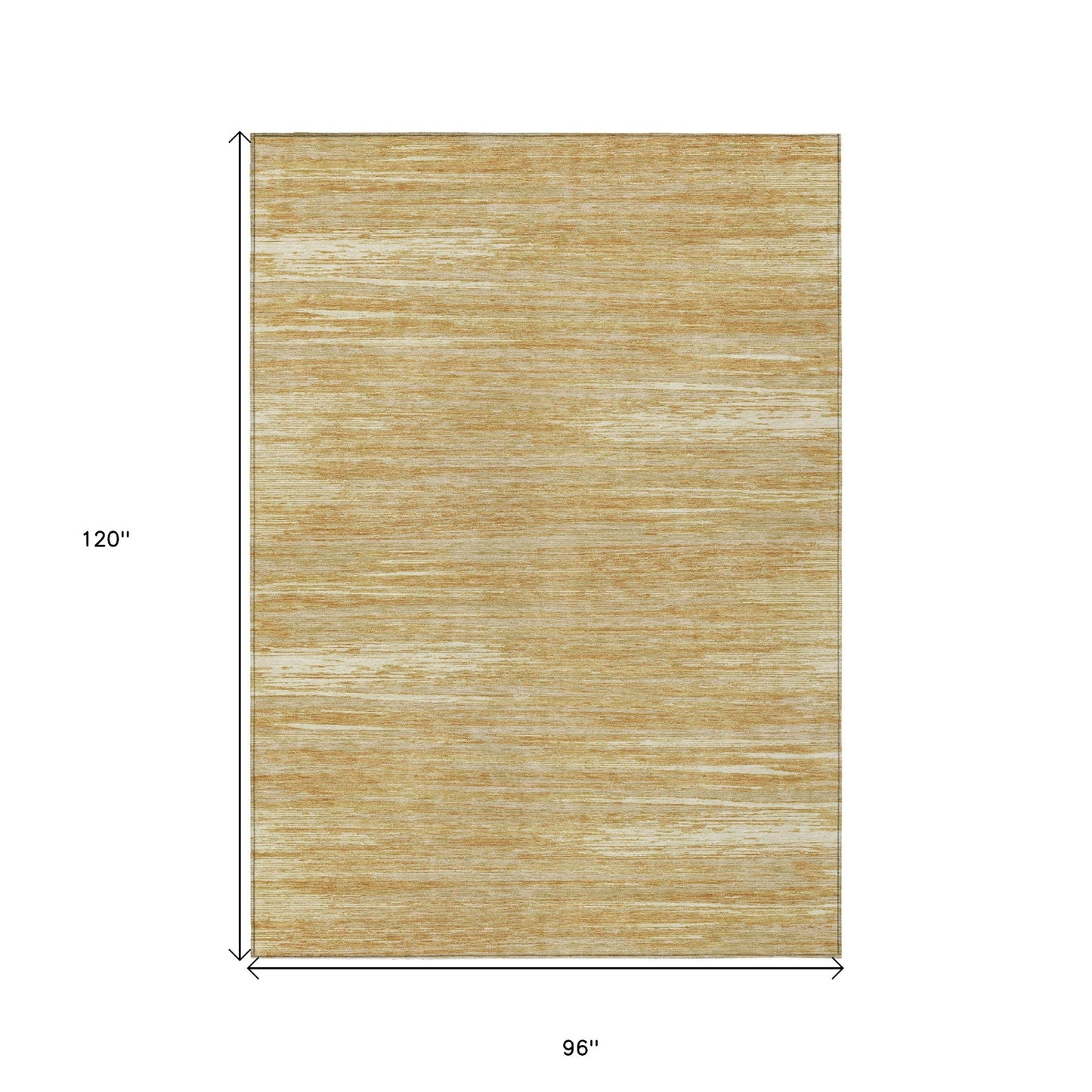 Tabselect Home Line 8' X 10' Gold Gray And Ivory Striped Washable Indoor Outdoor Area Rug