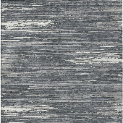 Tabselect Home Line 5' X 8' Gray And Ivory Striped Washable Indoor Outdoor Area Rug
