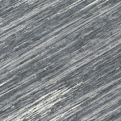 Tabselect Home Line 8' Gray And Ivory Round Striped Washable Indoor Outdoor Area Rug