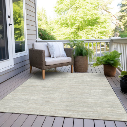 Tabselect Home Line 5' X 8' Ivory And Gray Striped Washable Indoor Outdoor Area Rug