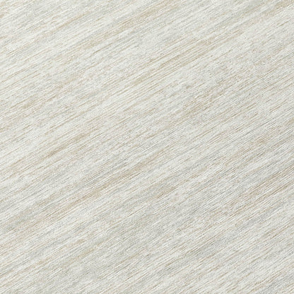 Tabselect Home Line 8' Ivory And Gray Round Striped Washable Indoor Outdoor Area Rug