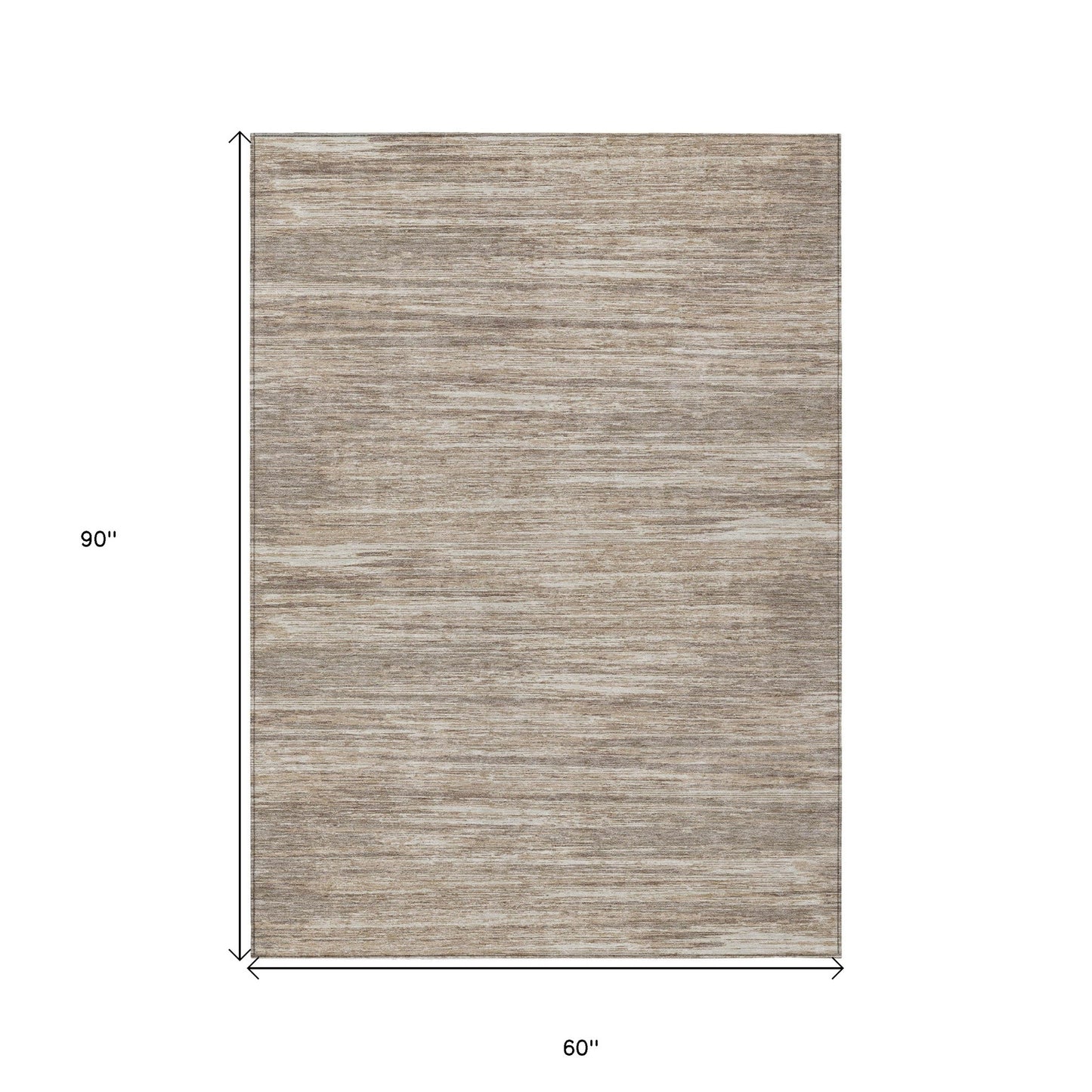 Tabselect Home Line 5' X 8' Taupe Gray And Ivory Striped Washable Indoor Outdoor Area Rug