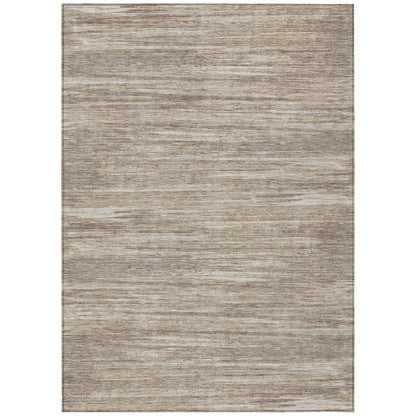 Tabselect Home Line 5' X 8' Taupe Gray And Ivory Striped Washable Indoor Outdoor Area Rug