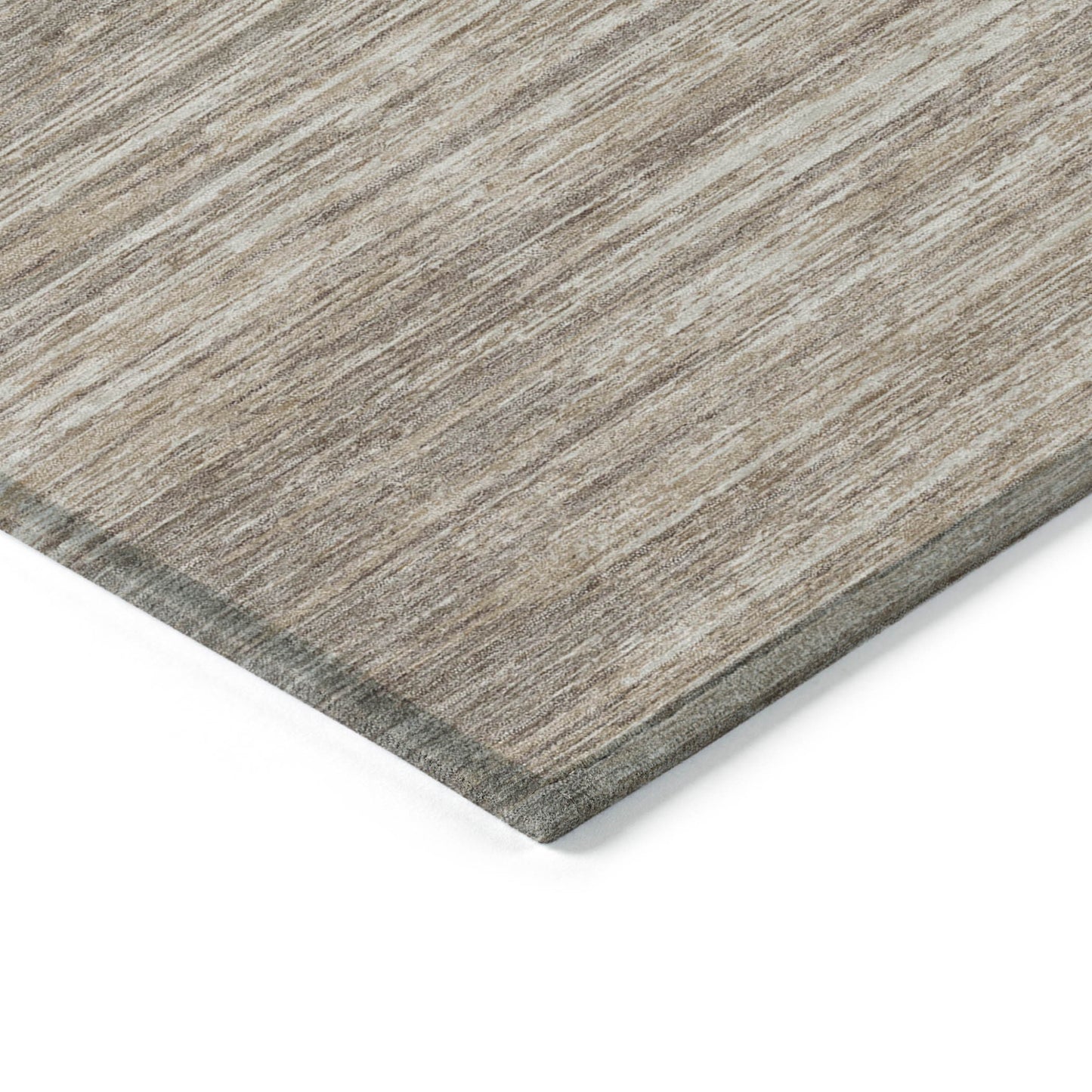 Tabselect Home Line 5' X 8' Taupe Gray And Ivory Striped Washable Indoor Outdoor Area Rug