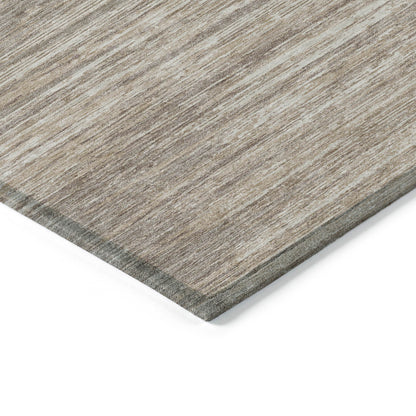 Tabselect Home Line 5' X 8' Taupe Gray And Ivory Striped Washable Indoor Outdoor Area Rug