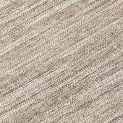 Tabselect Home Line 8' Taupe Gray And Ivory Round Striped Washable Indoor Outdoor Area Rug