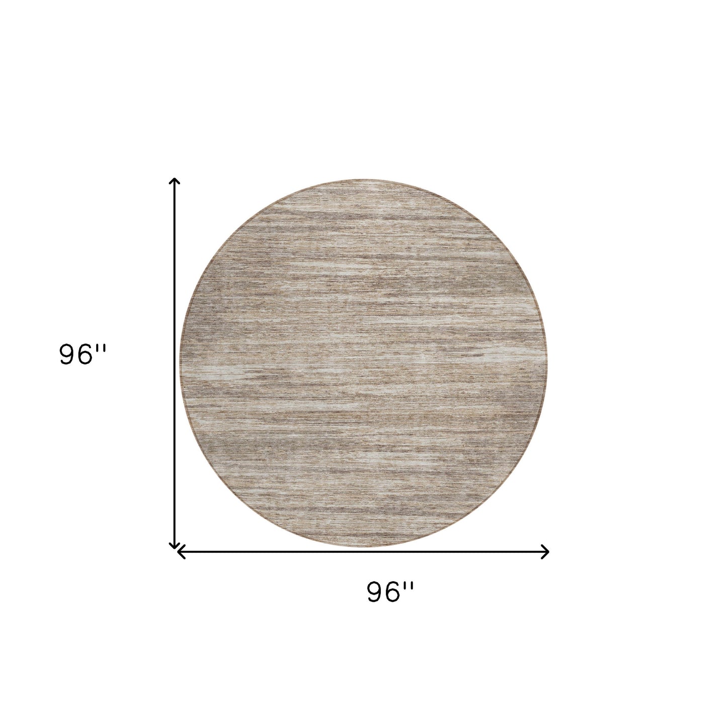 Tabselect Home Line 8' Taupe Gray And Ivory Round Striped Washable Indoor Outdoor Area Rug